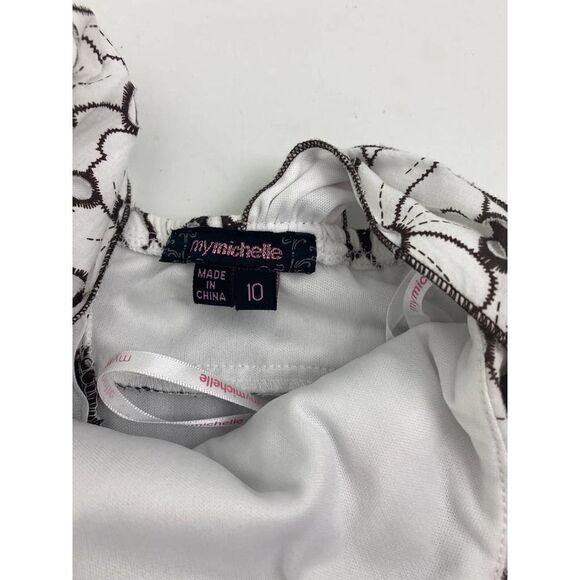 2004 My Michelle Girls Handkerchief Hemline Dress Brown - Girls Size 10 - Picture 8 of 10